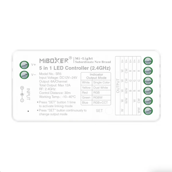 Mi-light SR5 (FUT037S+) 5 in 1 LED Controller (2.4GHz, DMX512) - Image 2