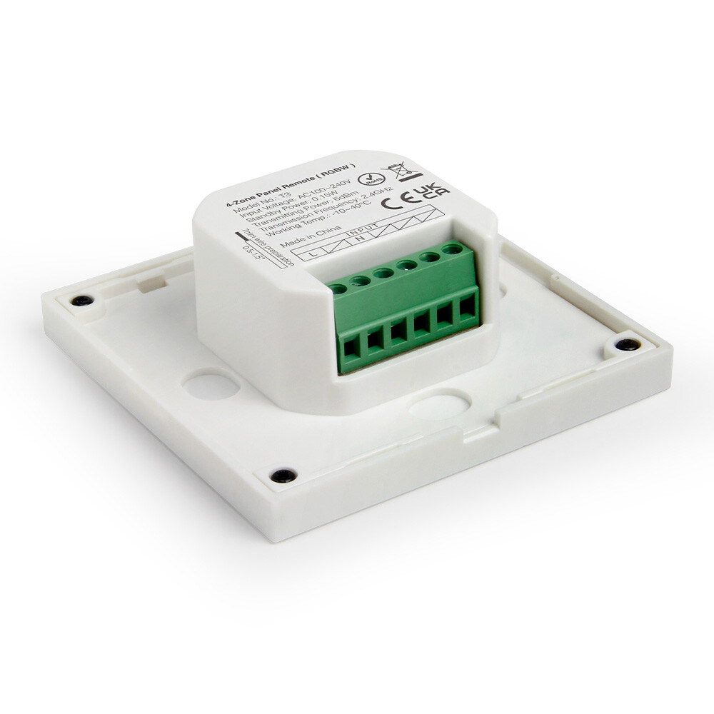 Mi-light T4 RGB+CCT wall controller touchpanel 4 zones 2.4Ghz 230V - Image 4