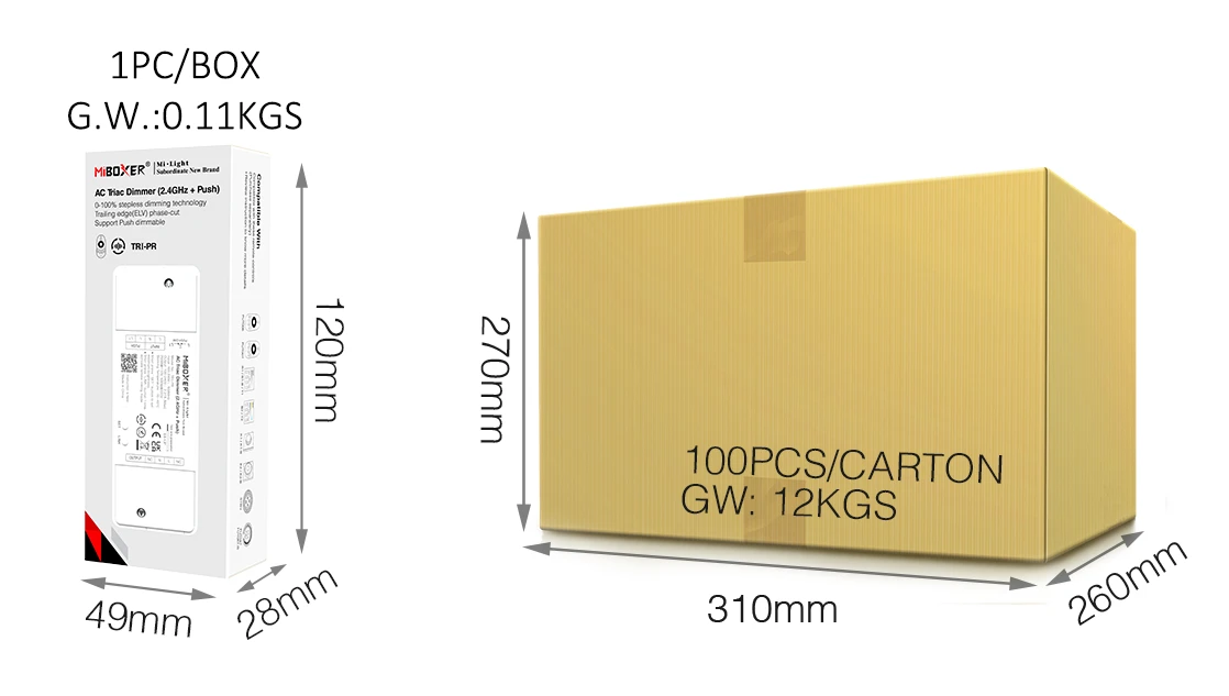 Mi-Light TRI-PR 500W AC Triac Dimmer (2.4GHz PUSH) - Image 9