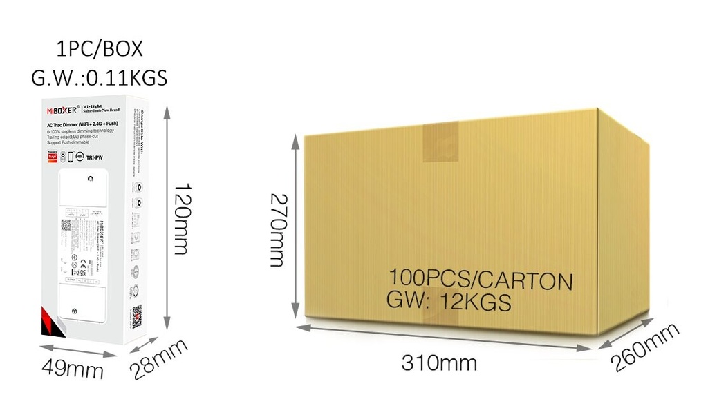 Mi-Light TRI-PW 500W AC Triac Dimmer (WiFi + 2.4GHz + Push) - Image 7