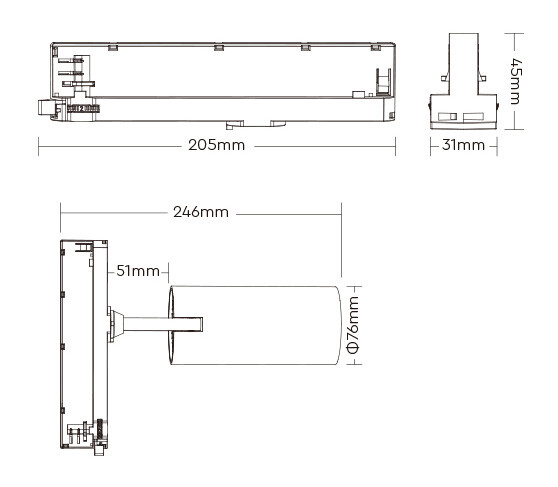 Mi-Light TS2-30W-ZR 30W Dual White Track Spotlight White (Zigbee 3.0 + 2.4G) - Image 4