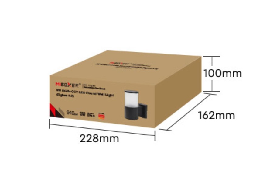 Mi-Light WA5-09R-ZL wall lamp 9W RGB+CCT DC24V (Zigbee 3.0) - Image 5