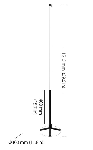 Mi-light WL-FL5B 12W RGB+CCT Floor Lamp (WiFi + 2.4G + DMX512) - Image 3
