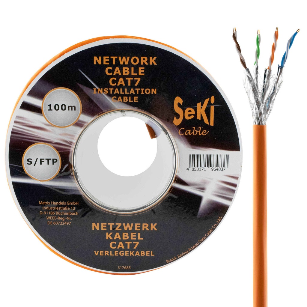 Network cable Cat7, installation cable, 1m - Image 3