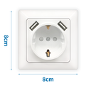 One way schuko socket + 2xUSB- A - Image 2