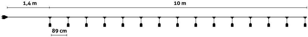 Outdoor E27 String 10m 10 sockets - Image 2