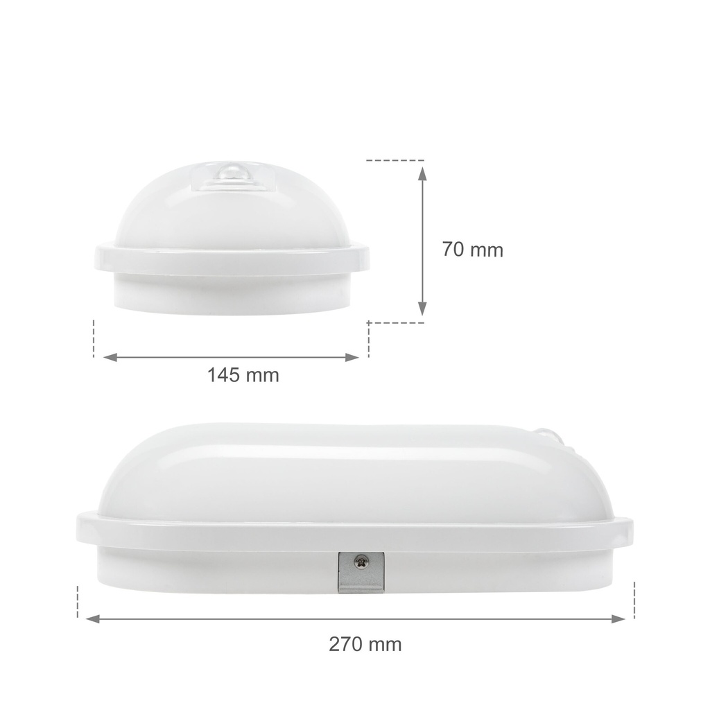 Oval LED ceiling/wall lamp with IP54 20W 4000K PIR sensor - Image 3
