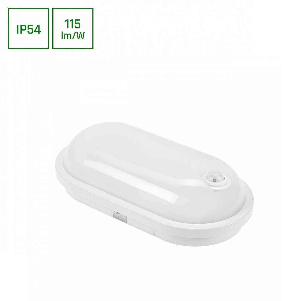 Oval LED ceiling/wall lamp with IP54 20W 4000K PIR sensor - Image 4