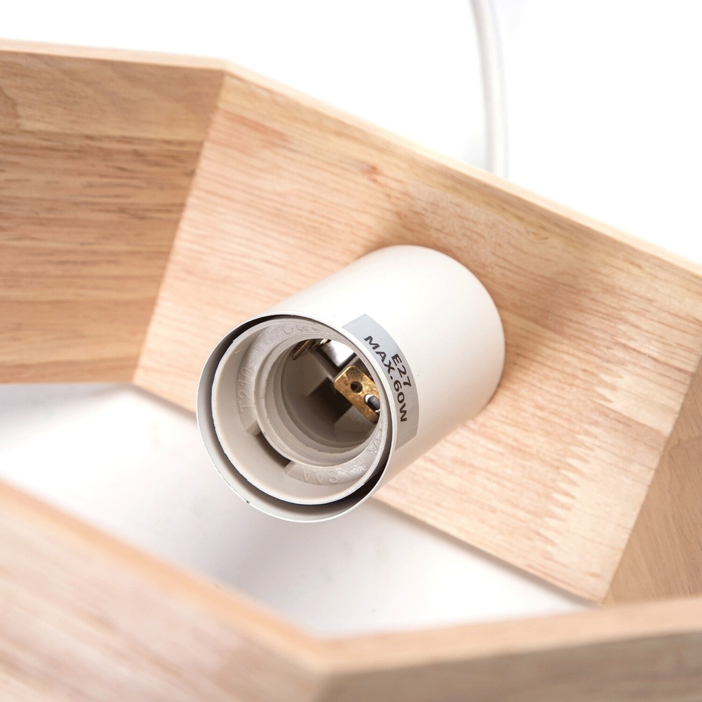 Pendant light with wooden frame, E27 - Image 3