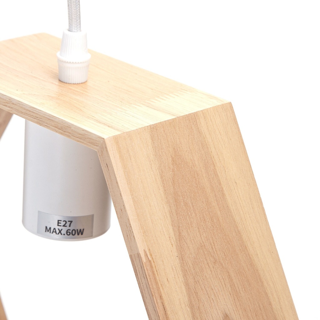 Pendant light with wooden frame, E27 - Image 4