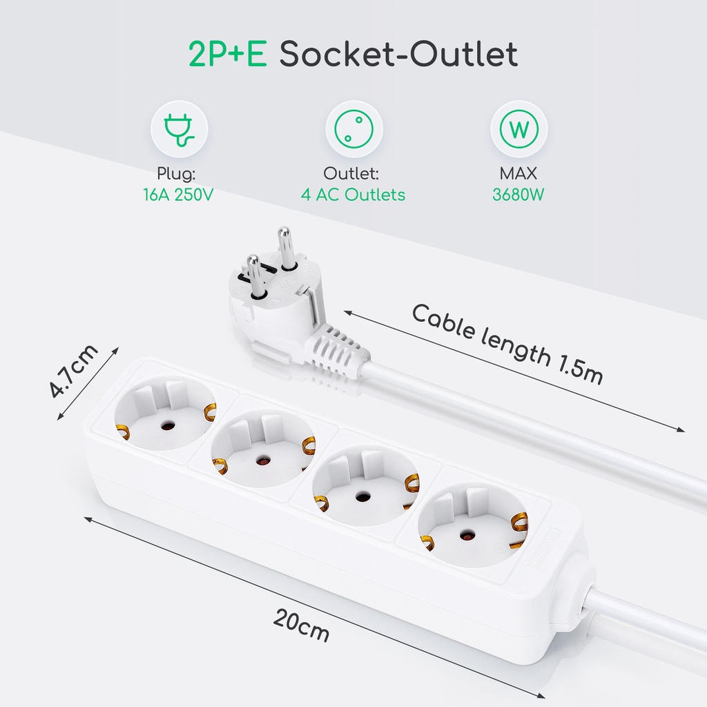 4-WAY SOCKET with 1.5m cable - Image 2