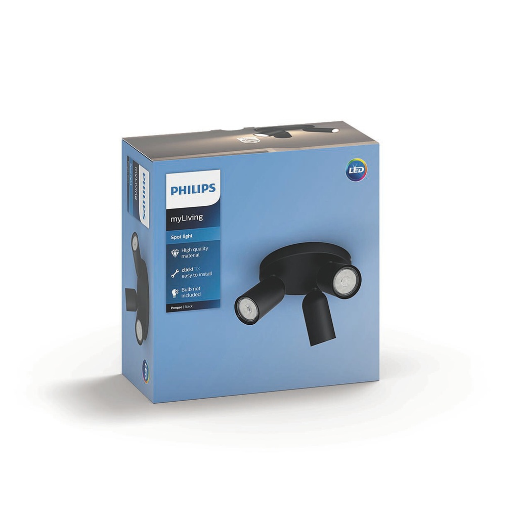 Pongee spotlight 3x gu10 black - Image 4
