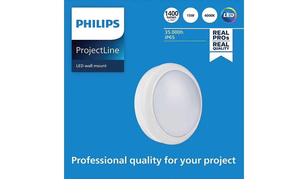 Projectline Wall mount round 15W 1400lm 4000K IP65 - Image 2