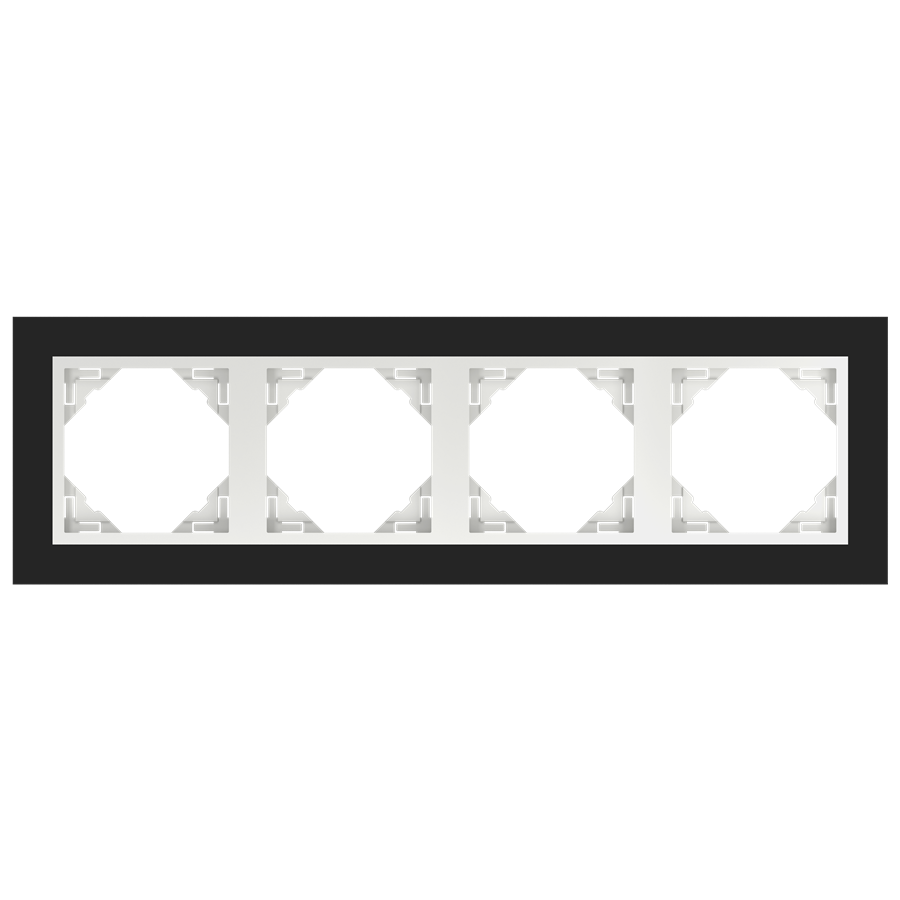 Four-Gang Frame Black CRISTAL/ICE