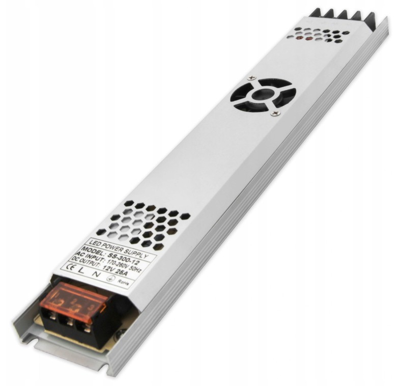 Transformer 12 Volt 300W flad/slim