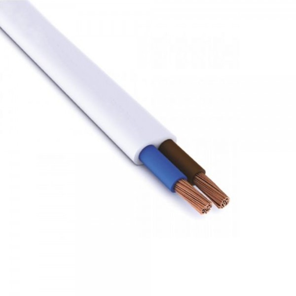 Kabel 2 x 0,75 mm²  hvid