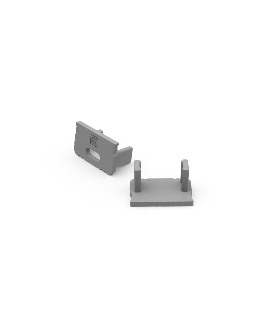 End Cap For LED Strip Fixture 9mm grey