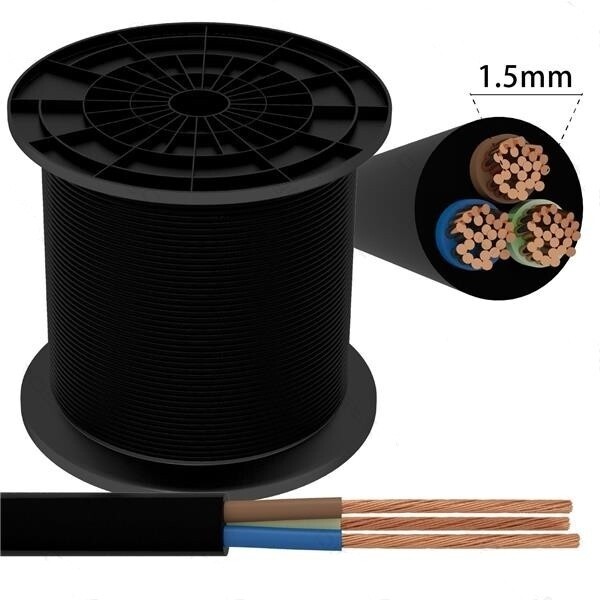 cable 3 x 1,5 mm² black