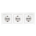 3-way flush-mounted schuko socket