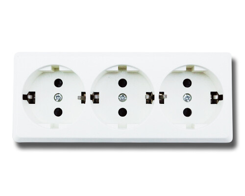 Wall socket 3-way, surface-mounted