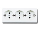 Wall socket 3-way, surface-mounted
