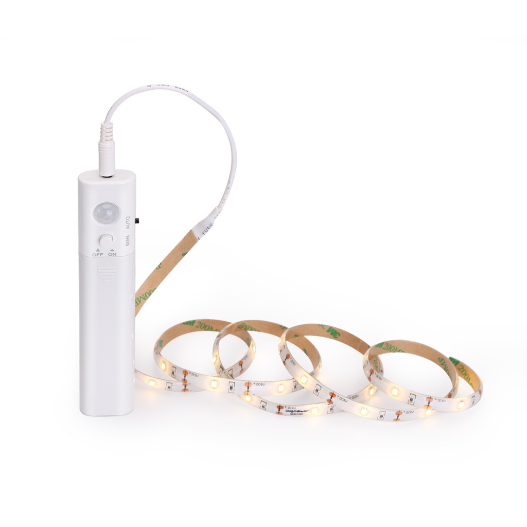 Led strip with sensor battery powered