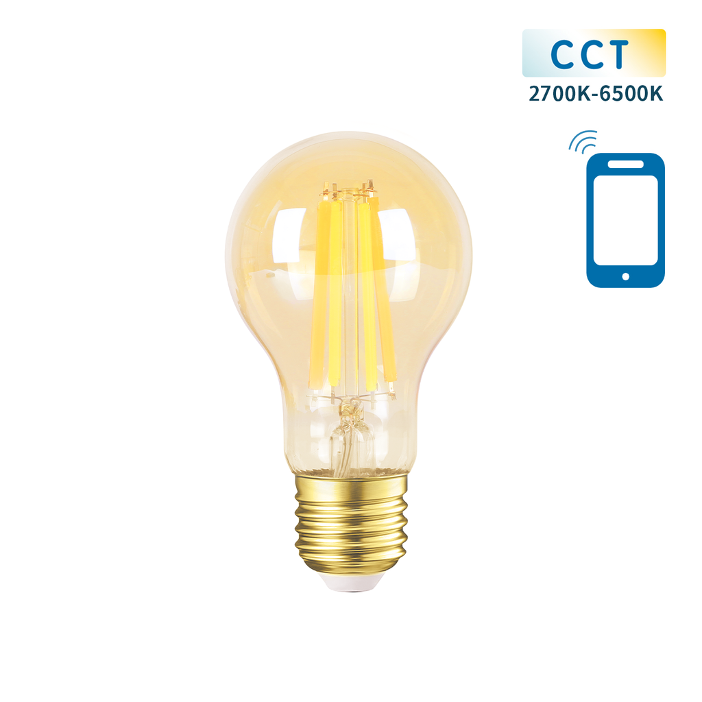 E27 6W FILAMENT A60 CCT WIFI + Bluetooth