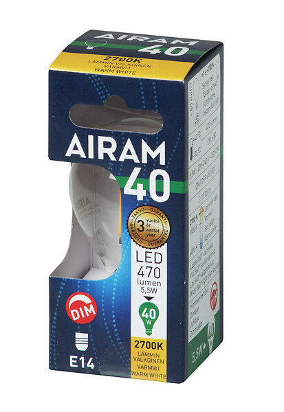 Airam E14 4,5W LED Filament P45 2700K DIM