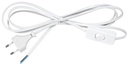 Lamp cable with switch white 2,5m
