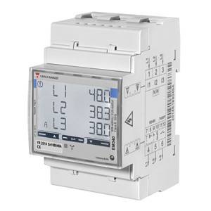 Energy meter for 3-phase (65A/400V) with pulse output net measurement/production.