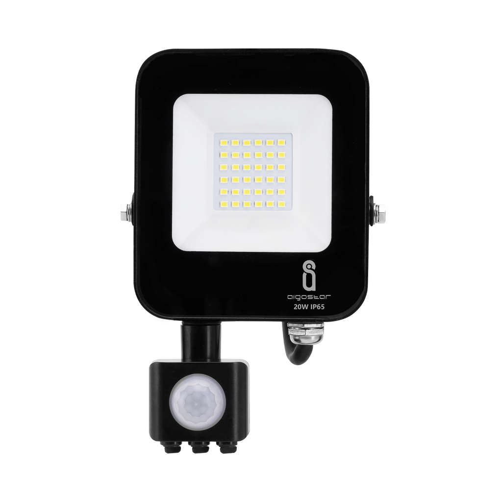 LED Projektør 20W med PIR sensor 6500K IP65 IK07