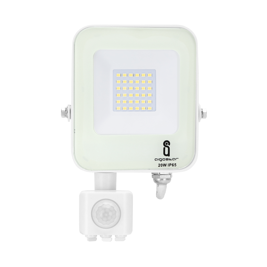 LED Projektør 20W med PIR sensor 6500K IP65 IK07
