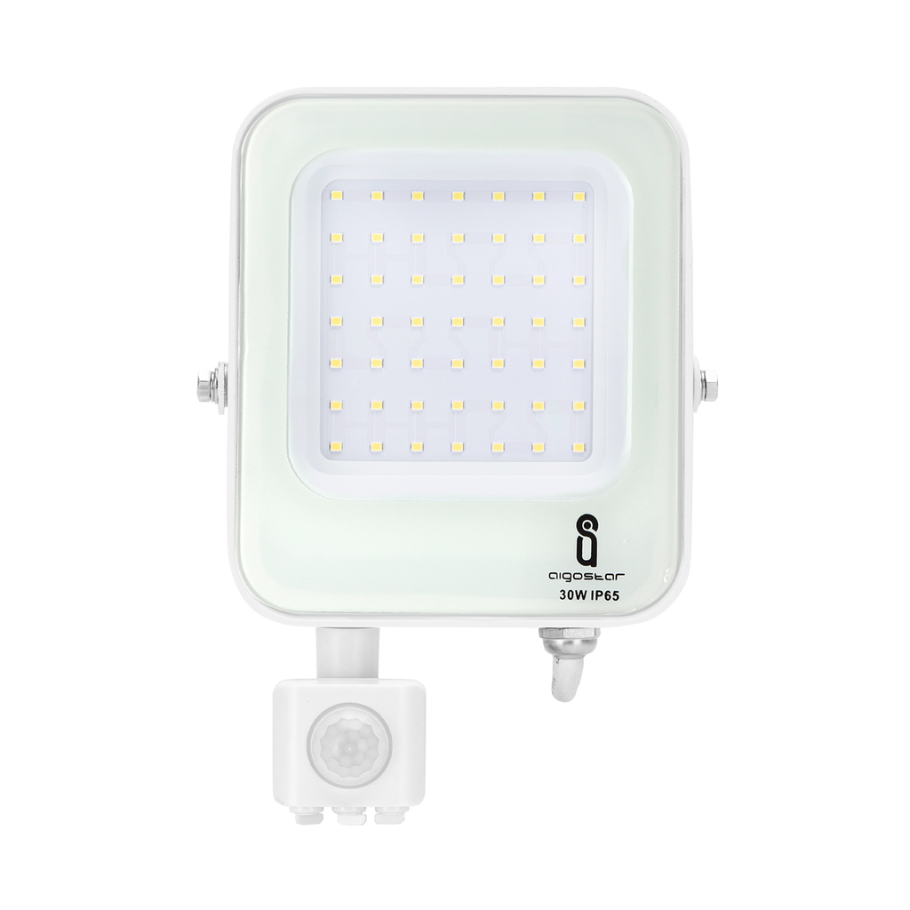 LED Projektør 30W med PIR sensor 6500K IP65 IK07