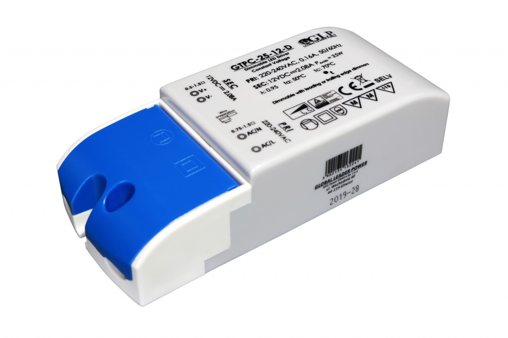 Transformer 12V, 25W, 2,08A, dæmpbar