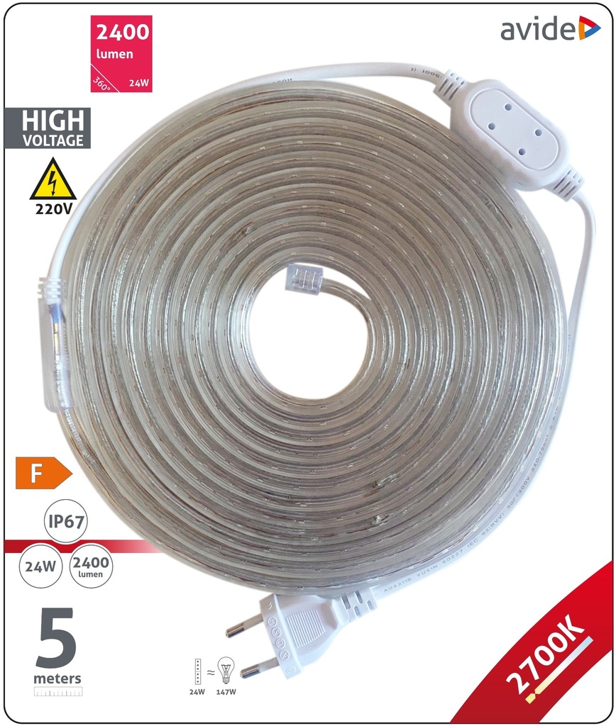 Avide LED slange 5m IP67 2700K