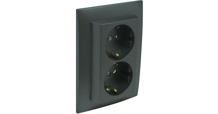 Efapel Electrical outlet Double Black