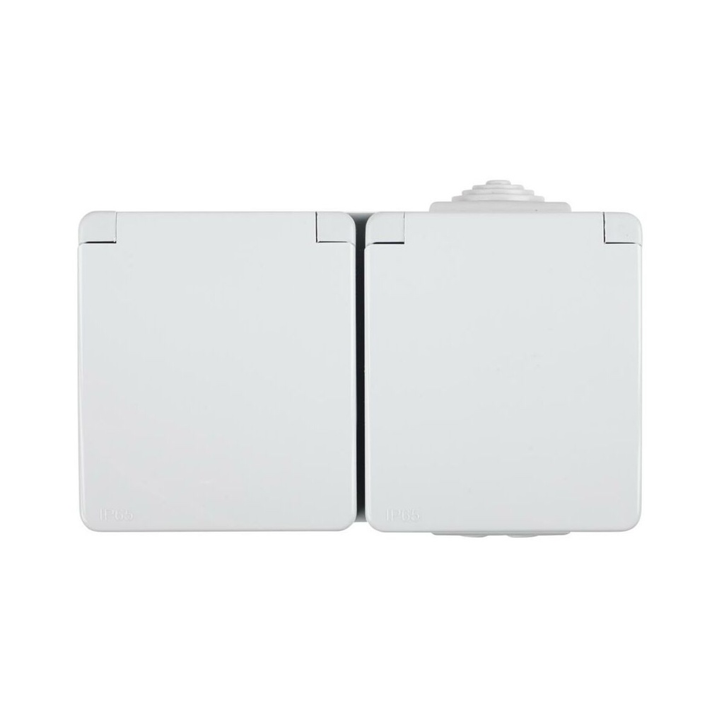 Efapel El-udtag Dobbelt IP65 IK07 Jordet Hvit