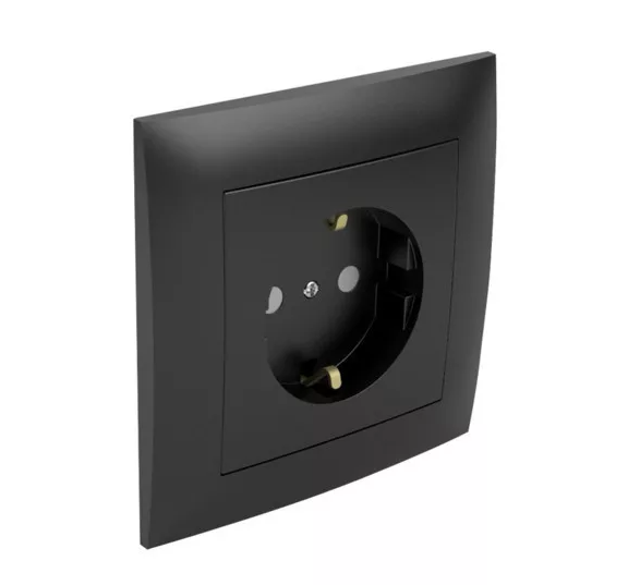 Efapel Wall outlet Single outlet Grounded black