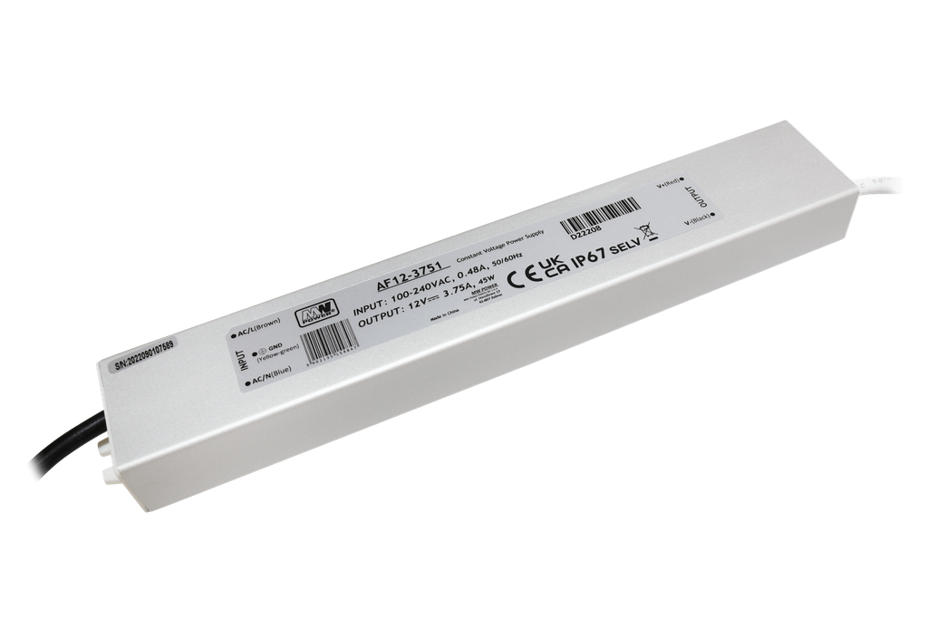 Transformer 12V/3.75A, 45W, IP67