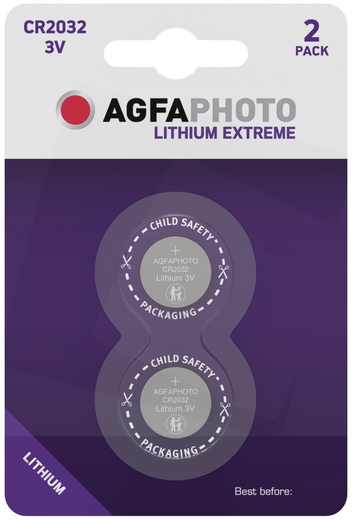 AgfaPhoto Lithium Coin battery CR2032 2 Pack
