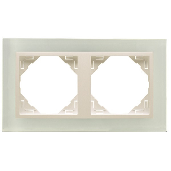 Efapel stel Cristal/Ice glas dubbel Logus 90