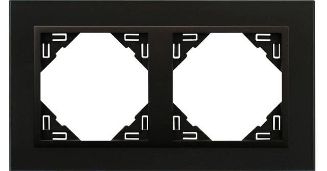 Efapel stel Christal/Matte Black glas dubbel Logus 90