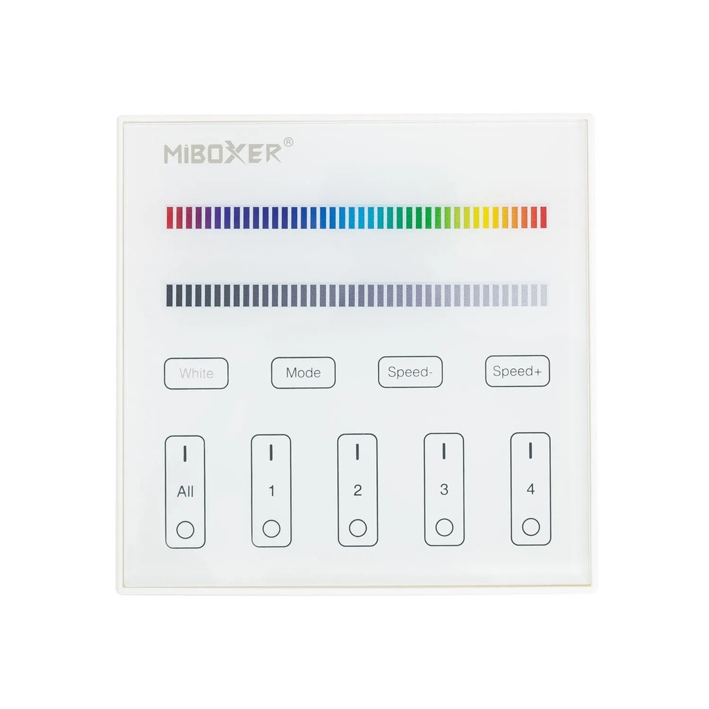 Mi-light T3 RGB/RGBW vægcontroller touchpanel 4 zoner 2,4Ghz 230V