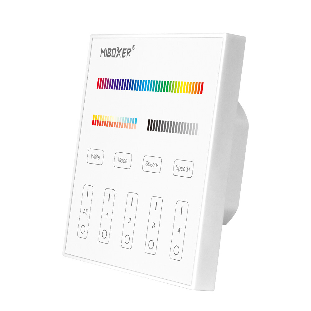 Mi-light T4 RGB+CCT vægcontroller touchpanel 4 zoner 2,4Ghz 230V