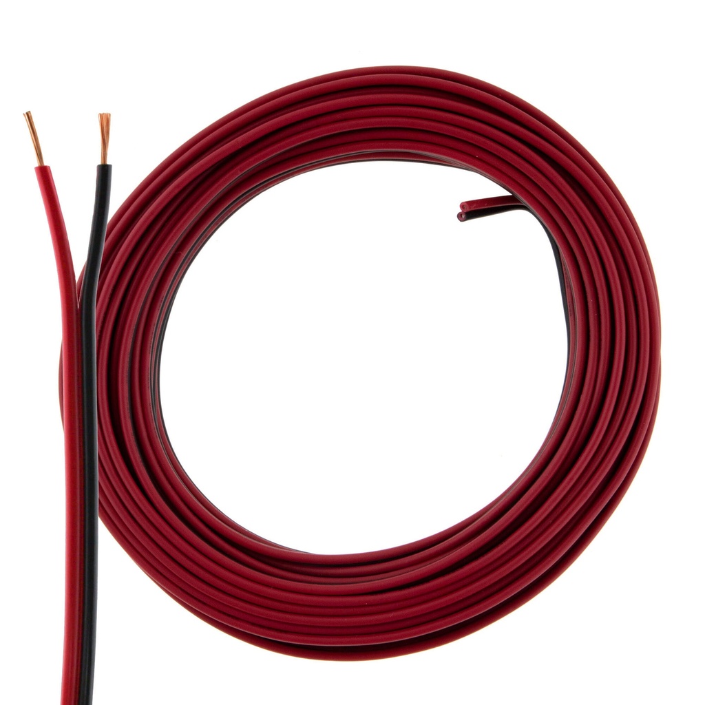 Kabel rød og sort 2 ledere 0.75mm² 25m