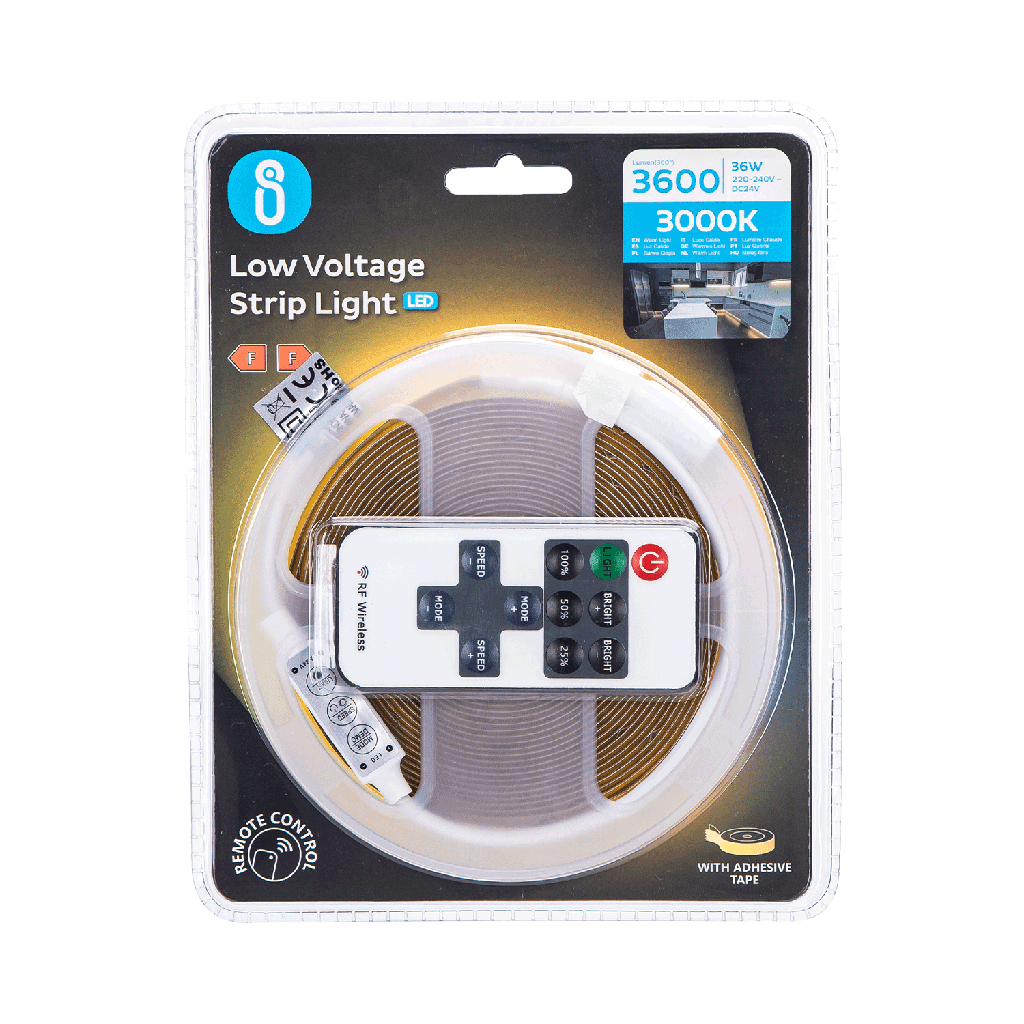 Led strip COB 3000K 5M Dimmable with control Warm white