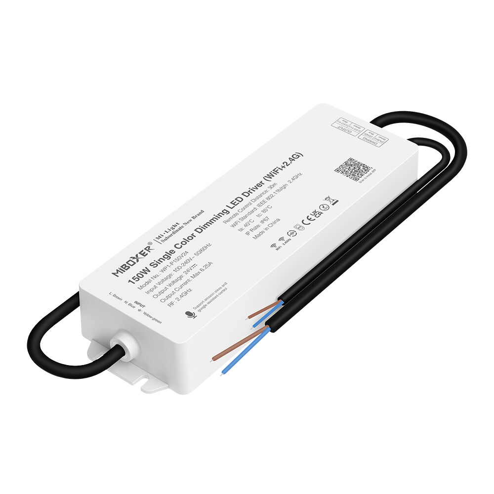 Mi-Light WP1-P150V24 150W enkelt farve controller transformer IP67 (WiFi+2.4G)
