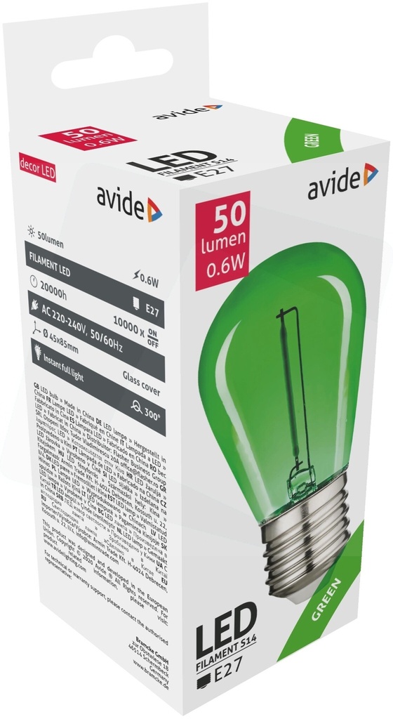 Avide Decor LED E27 Grøn