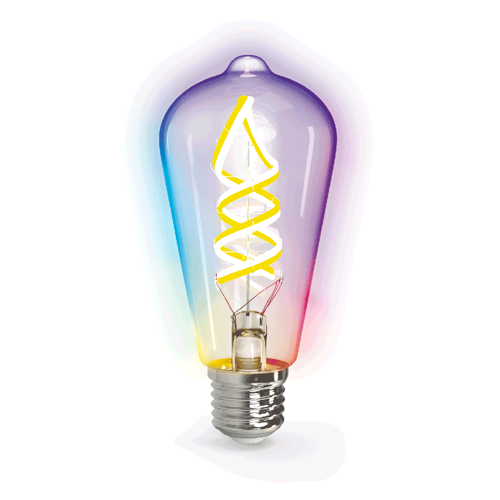 Smart LED glødelampe ST64 E27 4.9W RGB+CCT