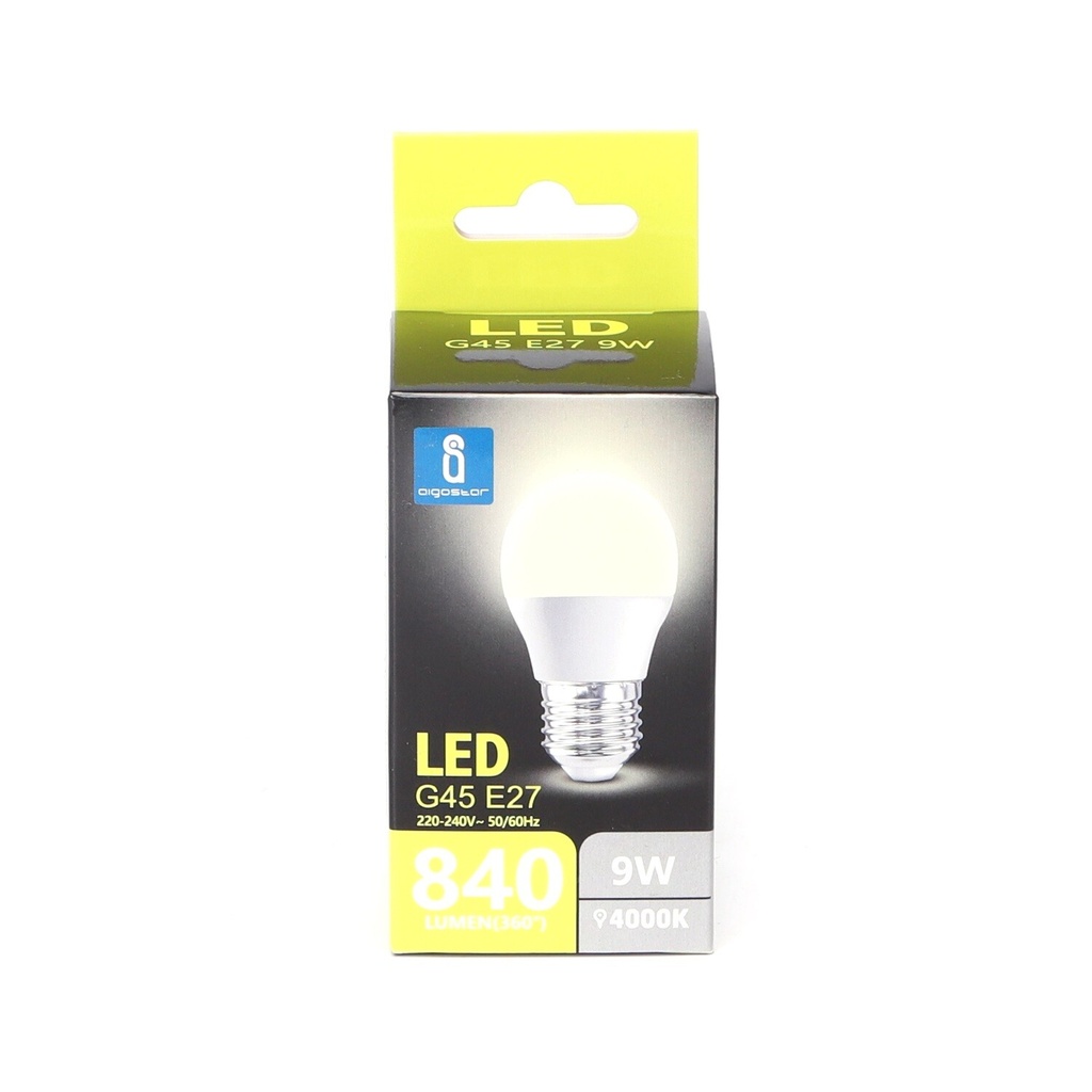 E27 LED G45 9W 4000K